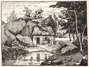 Hytta til J.J. Rousseau av French School