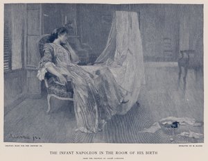 Spedbarnet Napoleon i fødselsrommet av French School