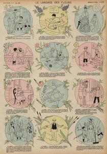 Blomstenes språk (farget gravering) av French School