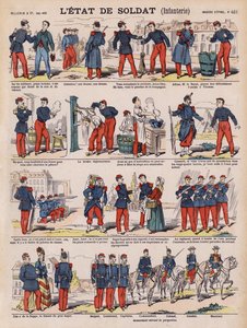 Livet til en fransk infanterisoldat (farge litho) av French School