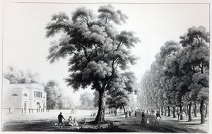 Hovedgaten i Prater, Wien, 1821 av French School