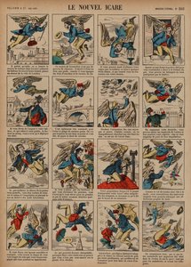 Den nye Icarus (farget gravering) av French School