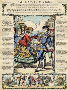 The old, popular song. Picture of Epinal from the 19th century av French School