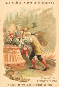 Platene til august i Sachsen (chromolitho) av French School