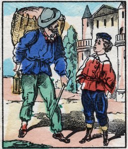 Kluten. Gravering i "" La chanson des metier"". Epinal avbildning, slutten av 1800-tallet. Privat samling av French School