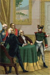 Restaureringen av 1815: Joseph Fouche, politiminister for Napoleon I, fikk en prøyssisk offiser introdusert i rommet der Kommisjonen for den provisoriske regjeringen ledet av kong Ludvig XVIII 7. juli 1815. av French School