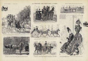 Retur av vogner til Paris (litho) av French School