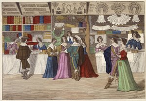 Butikkene til Courthouse Gallery på 1600-tallet av French School