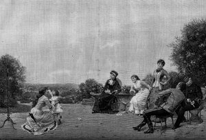 Skuddet. Gravering etter maleriet av Jules Frederic Ballavoine (1844-après 1914). Gravering i "" Le Monde Illustré"" nr. 1194 av 14. februar 1880. av French School