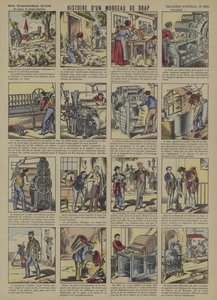 Historien om et stykke ullstoff (farge litho) av French School
