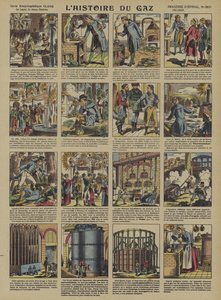 Historien om gass (farge litho) av French School
