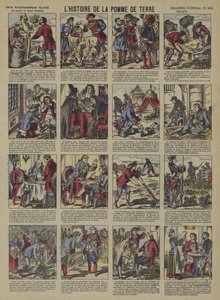 Historien om poteten (farge litho) av French School