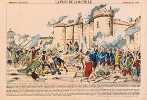 Inntakelsen av Bastillen under den franske revolusjonen 14. juli 1789, utgitt av Haguenthal, Pont-a-Mousson, 1840 av French School