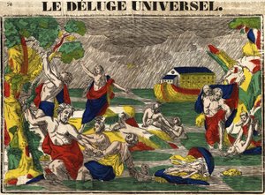 The universal flood, epinal image XIX century av French School