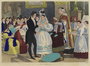 Bryllupet (fargelitografi) av French School