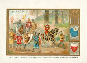 Den unge Alexios IV Angelos tar med Baldwin IX, grev av Flandern, for å frigjøre sin bror, Fourth Crusade av French School