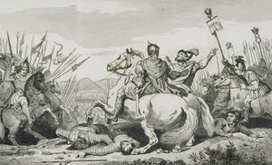 Theodoric is Slain in Battle Against Attila, nær Chalons, fra 