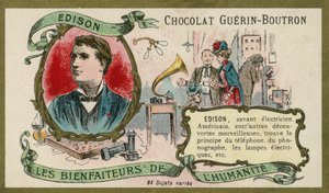Thomas Edison , amerikansk oppfinner (chromolitho) av French School