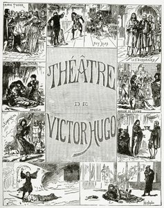 Theatre of Victor Hugo, 1800-tallet (bw-gravering) av French School