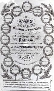 Tittelside for LArt de la Cuisine Francaise vol. III av Antonin Careme, utgitt 1834 (trykt papir) av French School