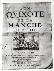 Tittelside fra Dom Quixote de La Manche Comedie av Guerin de Bouscal, 1640 av French School