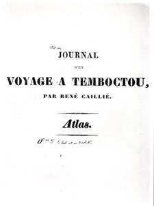 Tittelside til 'Dagbok for en tur til Timbuktu' av Rene Caillie (1799-1838) av French School