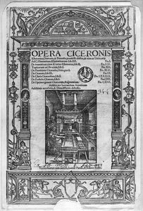 Tittelside til Opera Ciceronis, utgitt 1520 av French School