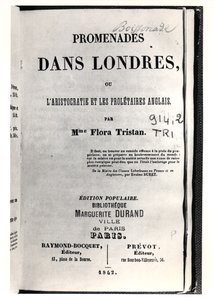 Tittelside til Promenades dans Londres av Flora Tristan (1803-44), utgitt i Paris av Raymond-Bocquet et Prevot, 1842 av French School