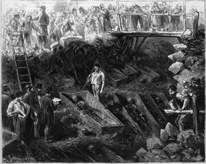 Graver oppdaget rue de montagne Sainte Genevieve mens de gravde en kloakk av French School