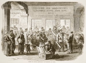 Verktøy i pant returnert til arbeidere i Paris, illustrasjon fra Cassells History of the War between France and Germany, 1870-1871 av French School