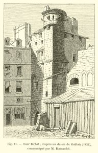 Tour Bichat, etter en tegning av Gobelin, 1824, formidlet av M Bonnardot av French School