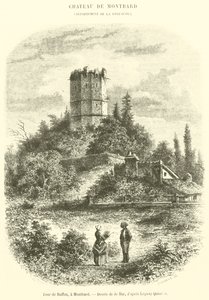 Buffon Tower, i Montbard (gravering) av French School