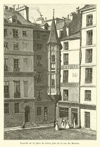 Turret på Place de Greve nær rue du Mouton av French School