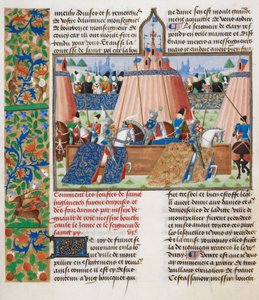 Turnering, fra Froissarts Chronicle, Vol. IV, slutten av 1400-tallet (vellum) av French School