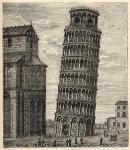 Tower of Pisa - Torre di Pisa - Tour de Pisa - Engraving in “” Sciences brought to everyone