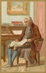 Byttekort som viser et portrett av James Watt av French School