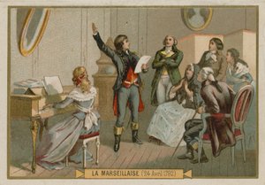 Byttekort med et bilde av Rouget de Lisle av French School