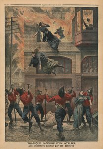 Tragisk brann i et verksted i Newark, New Jersey, illustrasjon fra 