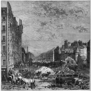 Transformasjon av Paris under det andre imperiet: Verkene til Haussmann-boulevardene. Åpning av den nye delen mellom rue Hautefeuille og rue de l