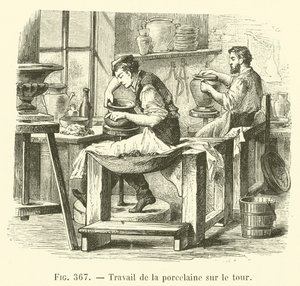 Porselensarbeid på dreiebenken (gravering) av French School