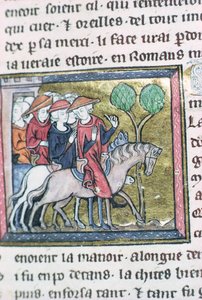 Reisende, fra Roman de Jules Cesar av French School
