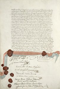 Westfalen-traktaten, undertegnet i Munster, 24. oktober 1648 (se 211403) av French School