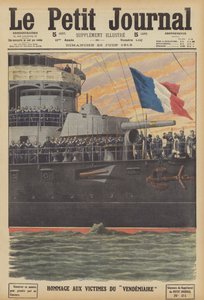 Hyllest til ofrene for forliset av den franske ubåten Vendemiaire (farge litho) av French School
