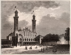 Trocadero i Paris - gravering i "La France illustrée: geografi, historie, statistisk administrasjon" av V.A. Malt-Brown. 1884 av French School