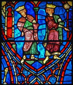 To magi følger stjernen i Betlehem (w28b) av French School
