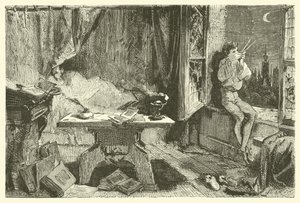 Tycho Brahe måler avstanden som skiller stjernene (gravering) av French School