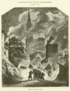 En konvoi - En dag for bombardement (gravering) av French School