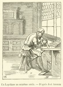 En Lapidary i det sekstende århundre (gravering) av French School