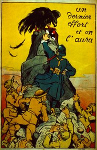 Et siste forsøk, så får vi det (fargelitografi) av French School