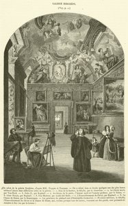 En salong i Borghese-galleriet (gravering) av French School